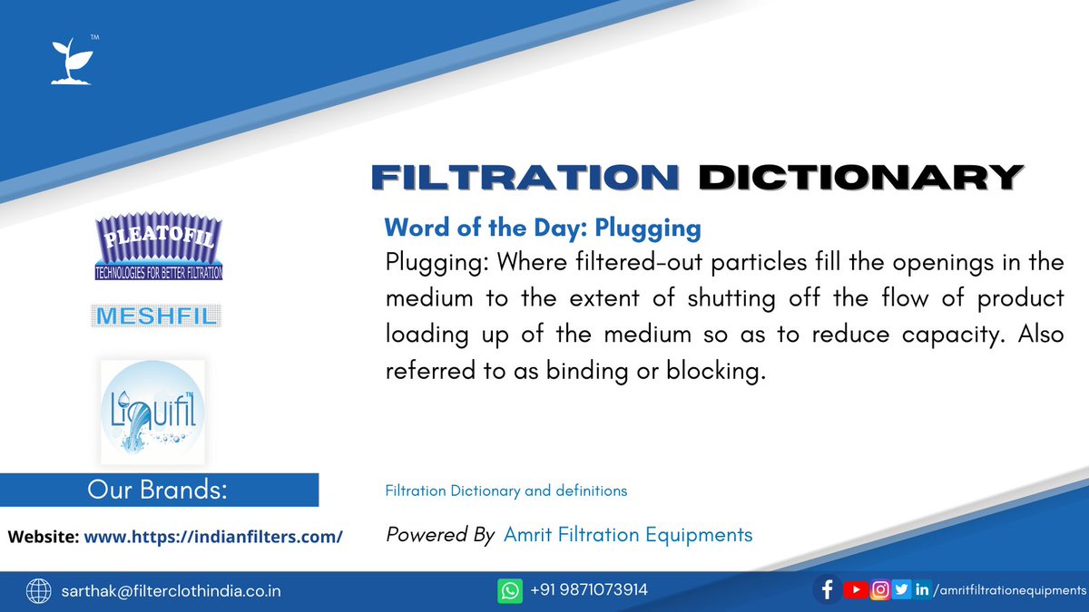 AMRIT_FILTER's tweet photo. Do you want to discuss your filtration needs with us?
Visit: https://t.co/OxsEPXhW2t
Email us at sarthak@filterclothindia.co.in
Call us on + 91-9871073914
#filtration #filtrationsolutions #filtrationdictionary #filtrationdefinition https://t.co/9EZp5NZ0dO