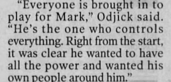 LRonSedlbauer's tweet photo. Gino Odjick’s comments on Messier, Keenan after being traded. Vancouver Sun; April 3, 1998: https://t.co/utTQU3fg42