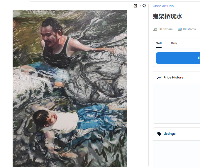 Chao_NFT's tweet photo. 回来开工啦！上新画福利！

新上油画NFT《鬼架桥玩水》，送福利啦！ 
发行量100，赠送数量：30

采用转发抽奖！
抽奖人数：30，每人赠送1份
抽奖时间：北京时间3月30日晚9点
参与条件：推特关注人＞200
参与方式：关注我，转发此推文即可

注：粉丝少于200的号，撸毛的小号勿参与 https://t.co/eRnqZkeLSu