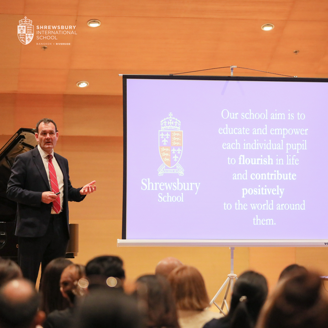 SHBLearning's tweet photo. It was brilliant to have @LeoWinkley in school speaking to parents and staff from @SHBriverside and @SHBcitycampus about @ShrewsburySch, its heritage and the shared values reflected across all the schools. https://t.co/XWSBC0NnBN