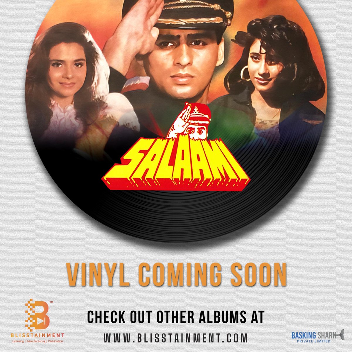 Add nostalgia to your vinyl collection with the limited edition Salaami in Black LP format! Coming soon on Blisstainment.
#SalaamiInBlack #90sBollywood #VinylCollection #Nostalgia #LimitedEdition #Music #NadeemShravan #Blisstainment #LPFormat #RareGem #IconicMusic #BollywoodFilm