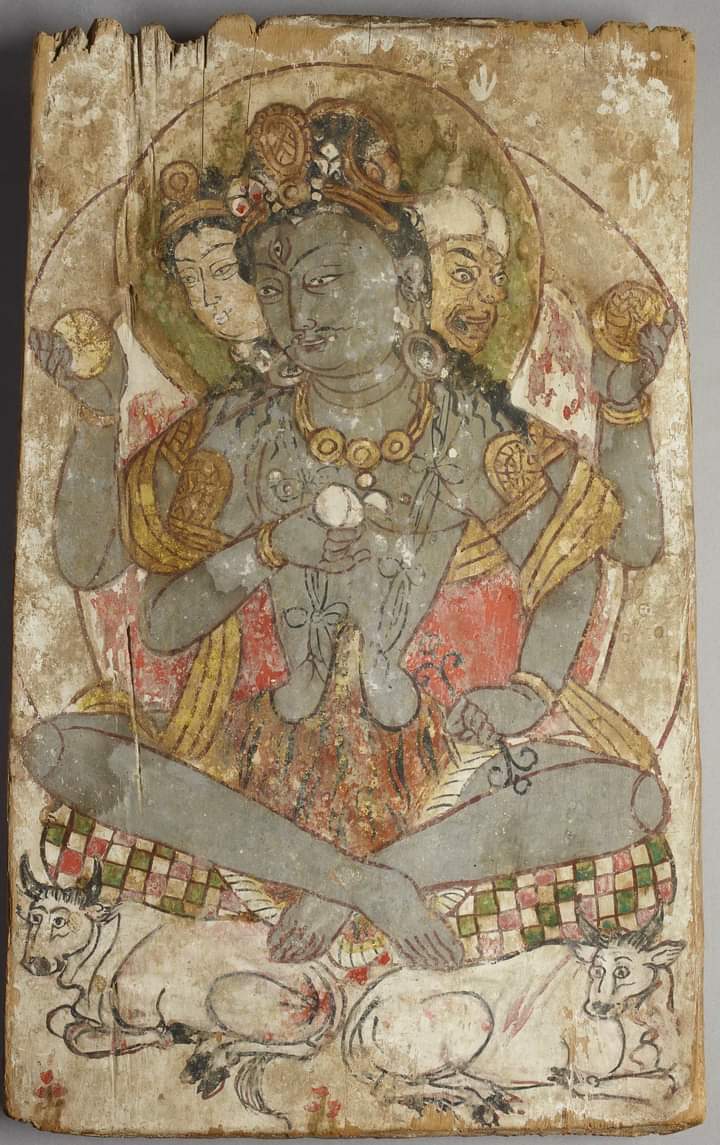 7-8th CE Hindu God Shiva in the buried Silk Road city Dandan Ulik, Tarim valley, present day western China

#CrossingCultures #G20India  #VisualArt  #lordshiva