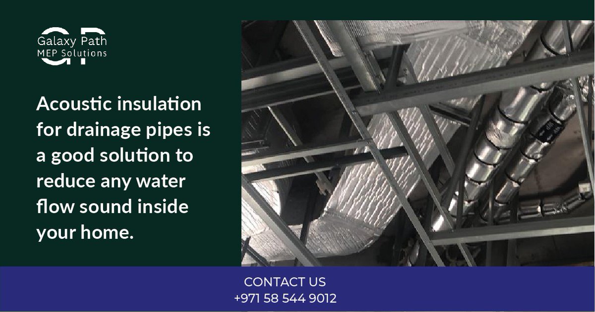 galaxypathtech's tweet photo. Acoustic insulation for drainage pipes is a good solution to reduce any water flow sound inside your home.
#Plumbing #PlumbingPipes  #services #Plumbingservices #FireFightingservices #RamadanOffer #plumbingrepair #plumber #plumbinglife #plumberdubai #electrician #galaxypathtech https://t.co/chhXQuETp3
