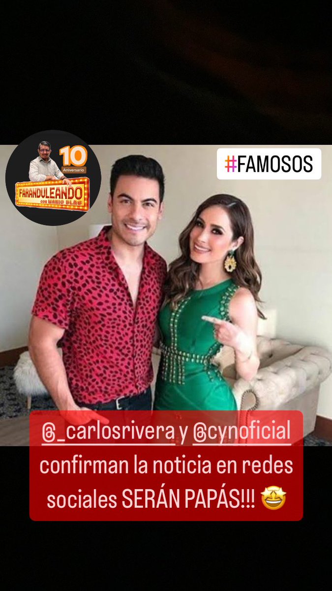 MARIOTAPACHULA's tweet photo. #faranduleando
#famavip
Con una tierna imagen en la que aparece un par de zapatos de bebé y un muñeco de un león tejido, @_carlosrivera compartió la noticia con sus más de 8 millones de seguidores. Al parecer el y @cynoficial andaran por el cuatro mes de embarazo. https://t.co/czi7vhpq72