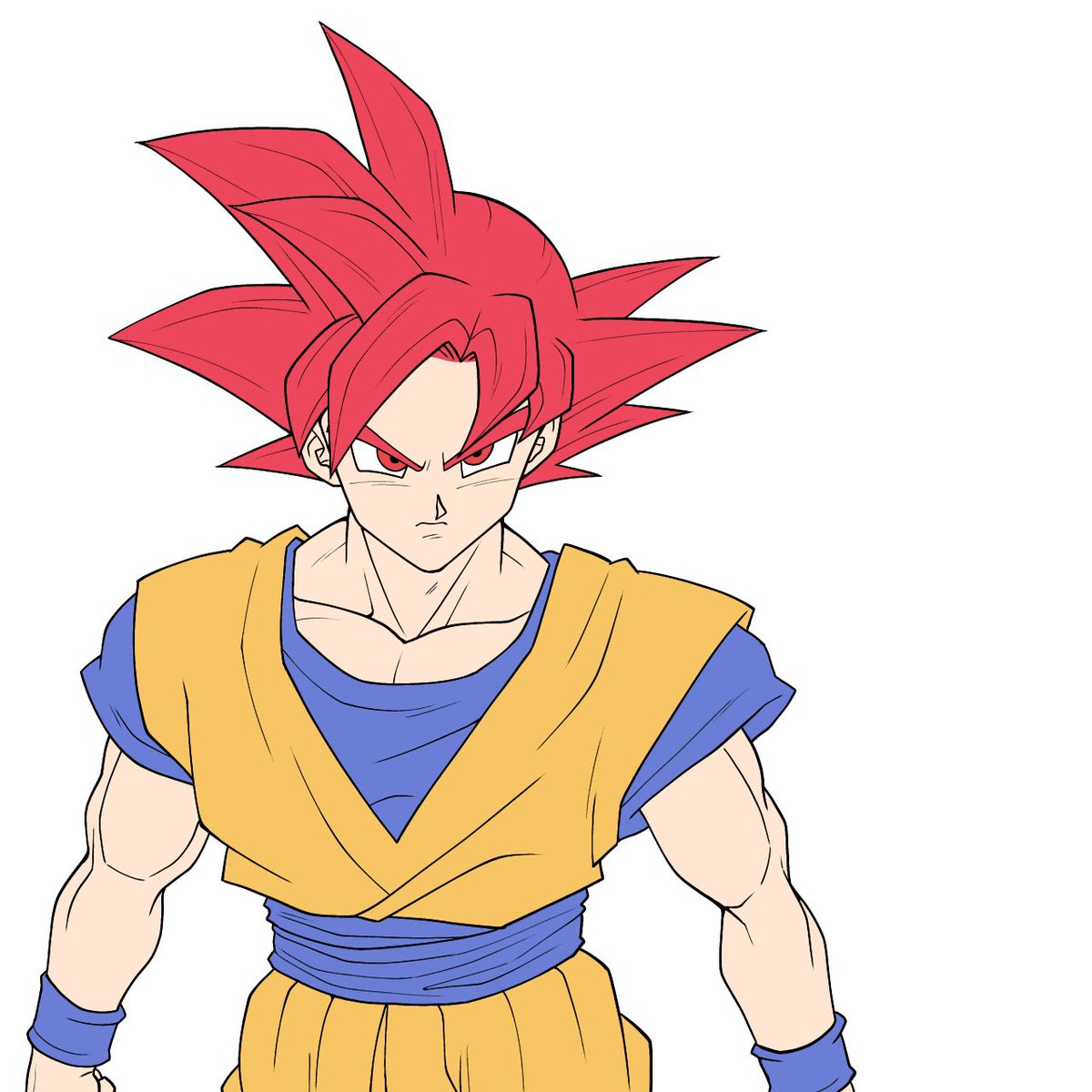 son goku 1boy male focus dougi solo red hair white background spiked hair  illustration images