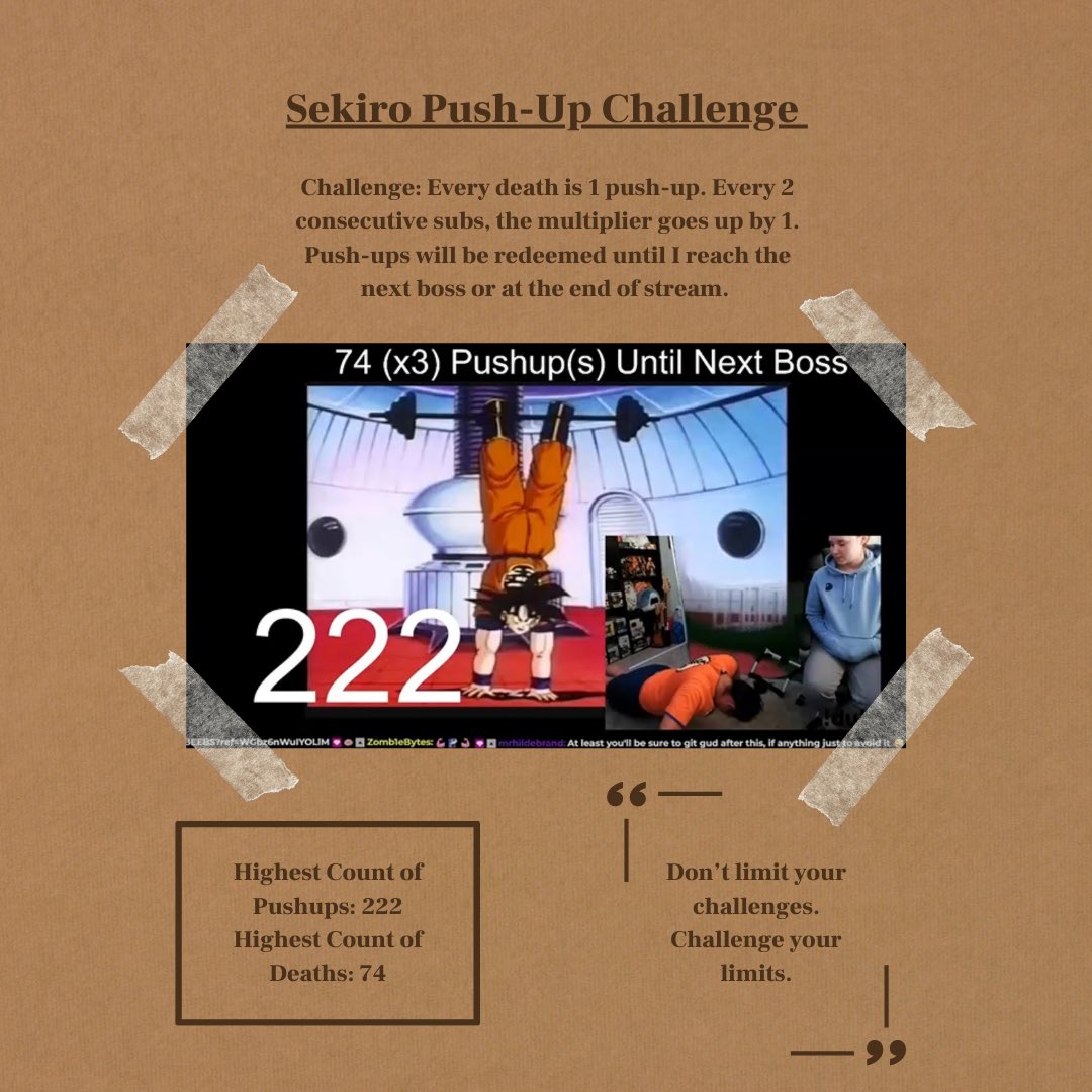 It’s gonna be a long year full of Samurai Saturdays, don’t miss out on the shenanigans while this Sekiro Push-Up Challenge is up!