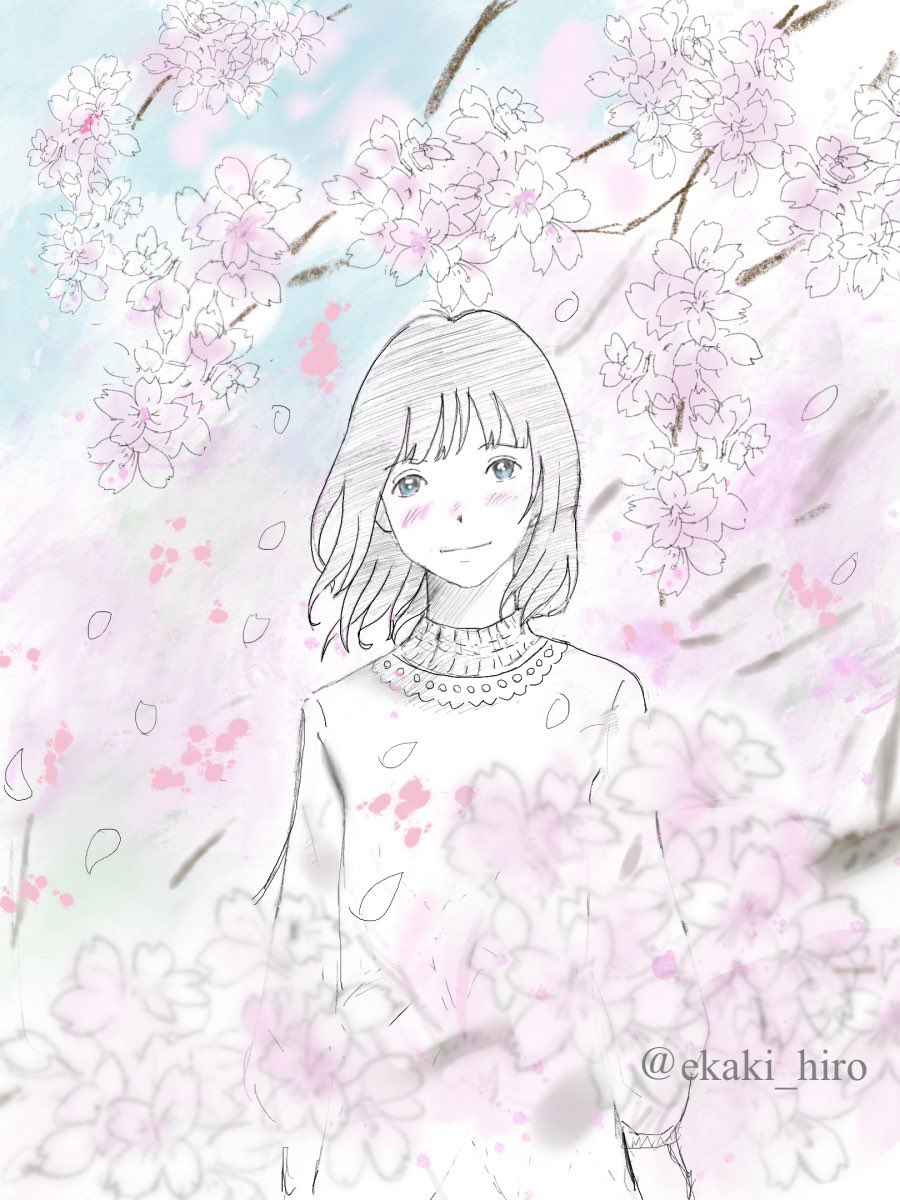 ekakinohiro's tweet photo. 楽曲イメージイラスト。
「桜色」、林ももこさん(@hayashimomoko )
毎年、桜の咲く頃に聴きたくなる歌。
#今日のお絵描き #楽曲イメージイラスト #林ももこ #桜色 #iPadprocreat https://t.co/IqbuqlFNlN