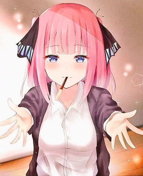 黒刃さんがTwitterに投稿した中野二乃(五等分の花嫁)のイラスト。