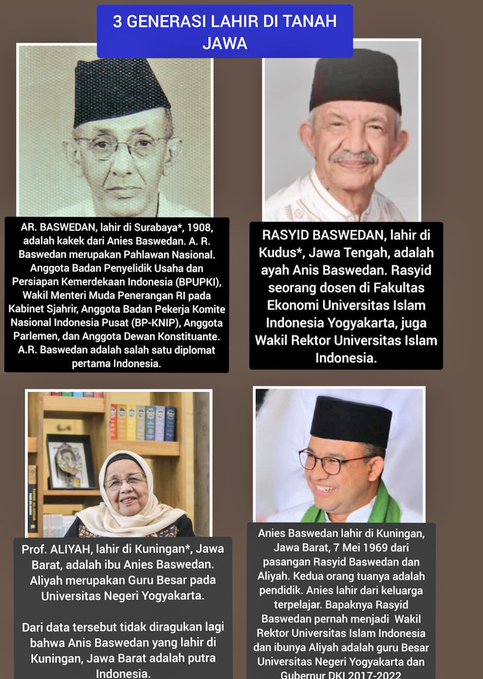 Gw pilih capres yg jelas silsilah keluarganya 👉🏽 turunan dari 'pahlawan nasional', turunan dari orang2 'cerdas', turunan dari orang2 yg 'berintegritas' dan turunan dari orang2 'soleh dan solehah'