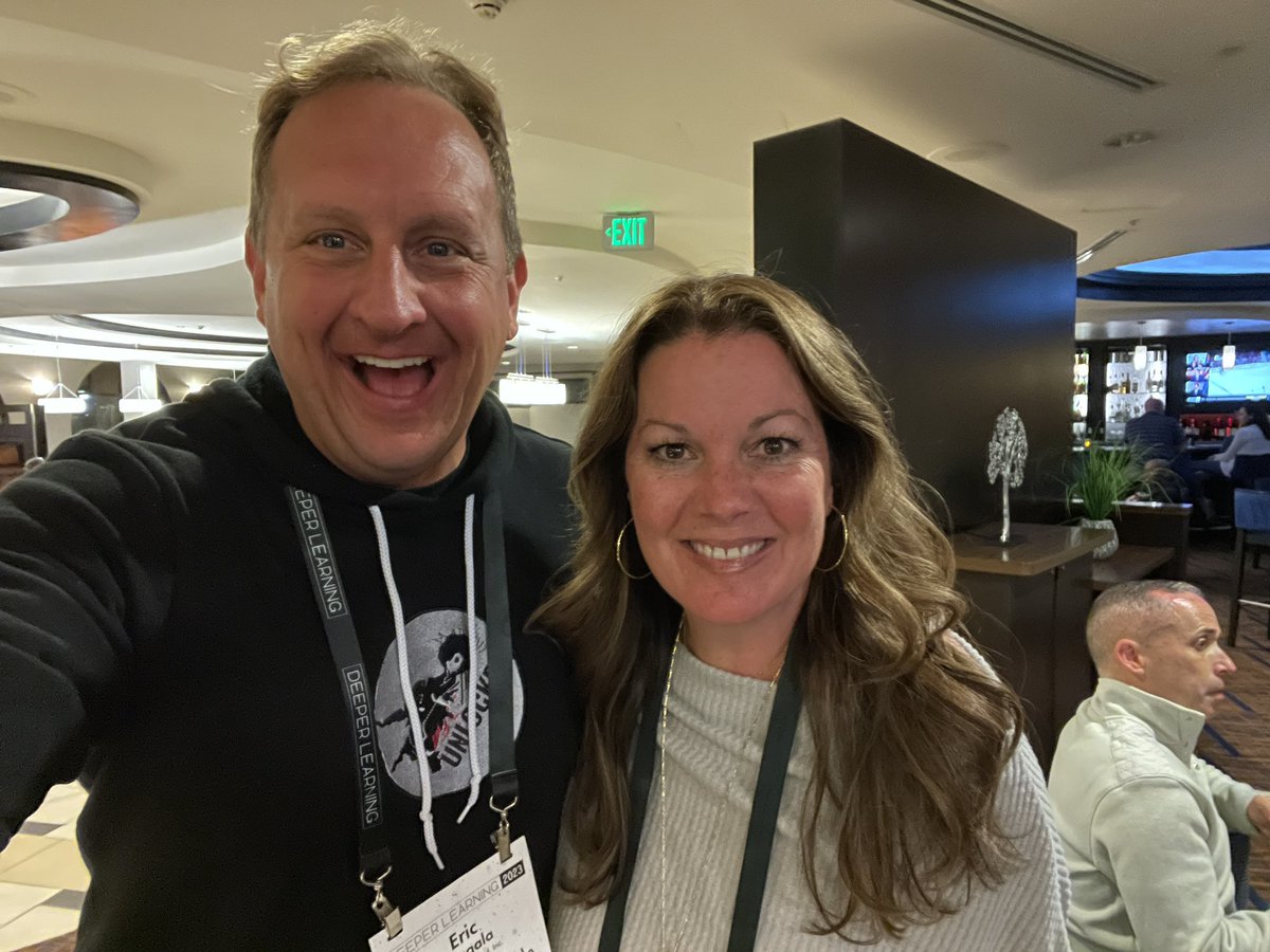 drchagala's tweet photo. Word up #DeeperLearning23 Fam... She was one of 3 very excellent Key Notes today & guess what, @delatorretcs is the real deal!!! Blessed by inspiring conversation tonight drawing Day 1 to a close! We need her genius @ #DesignCamp, right @kalebrashad? #deeperlearning #dtk12chat https://t.co/0Cv0K40hyz