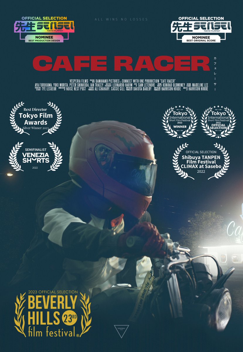 Announcing our USA theatre/festival premiere for CAFE RACER カフェレーサー #thebhfilmfest  <a href="/thebhfilmfest/">thebhfilmfest</a> 

April 20th, 2PM. Block 2. On the big screen at the famous TCL Chinese Theatres in Hollywood! beverlyhillsfilmfestival.com/2023-at-a-glan…

director. <a href="/HarrisonHoude/">Harrison Houde</a>  producer. <a href="/DakotaDaulby/">Dakota Daulby</a>