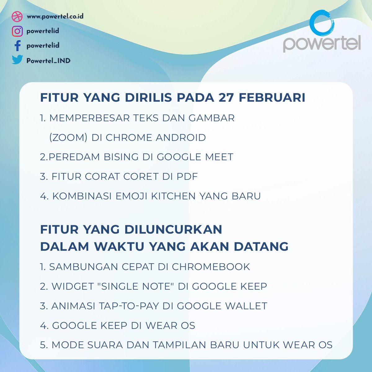 Powertel_IND's tweet image. Google Umumkan 9 Fitur Baru di Android, Ada Peredam Bising untuk Meeting

#infoandroid #infoteknologi #seputarteknologi #fiturandroid #androidupdate #uptodate #android #teknologiupdate #fiturbaruandroid #antikudet #powertelid