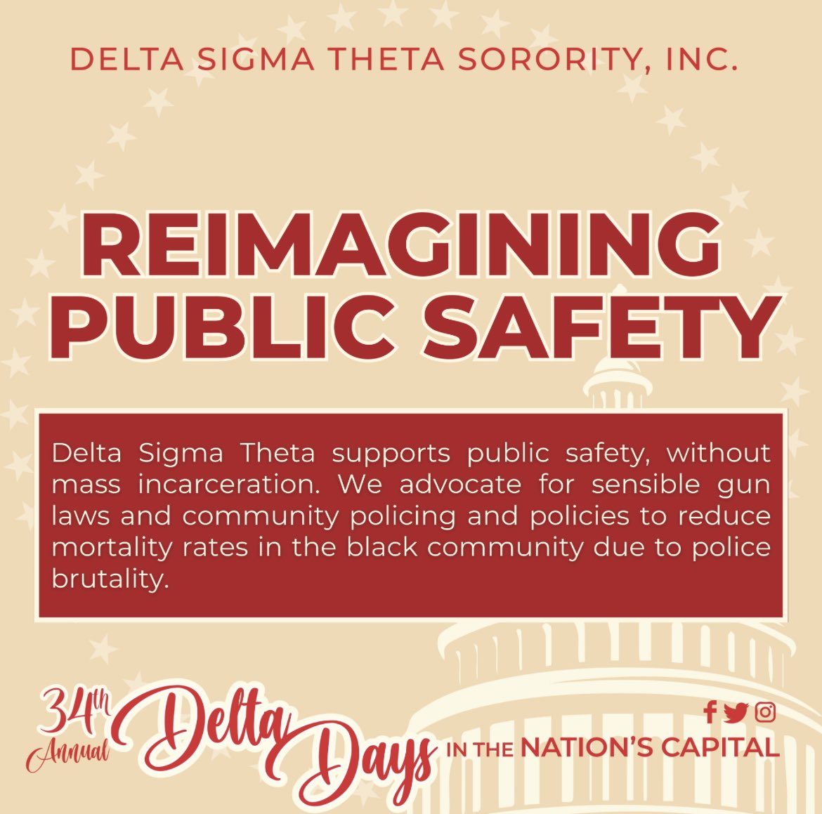 Delta supports public safety, without mass incarceration. We advocate for sensible gun laws and community policing and policies to reduce mortality rates in the black community due to police brutality.