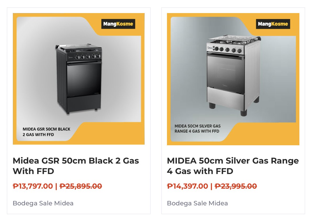 MangKosmePH's tweet image. Tuloy tuloy ang saya sa Mega Bodega Sale nang MangKosme.com Hểre are some items you can buy para sa kitchen mo #Shoppingna #shoptime #HomeShopping #appliances