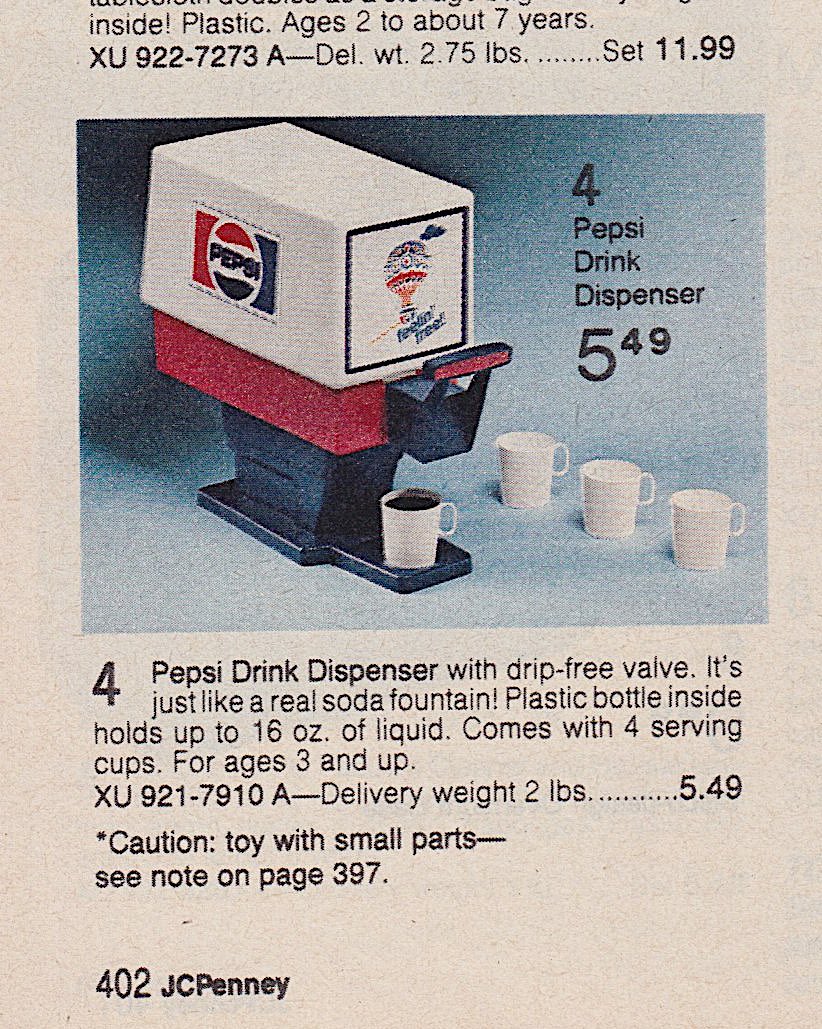 RetroNewsNow on Twitter "1980 JCPenney Catalog — Pepsi Drink Dispenser"