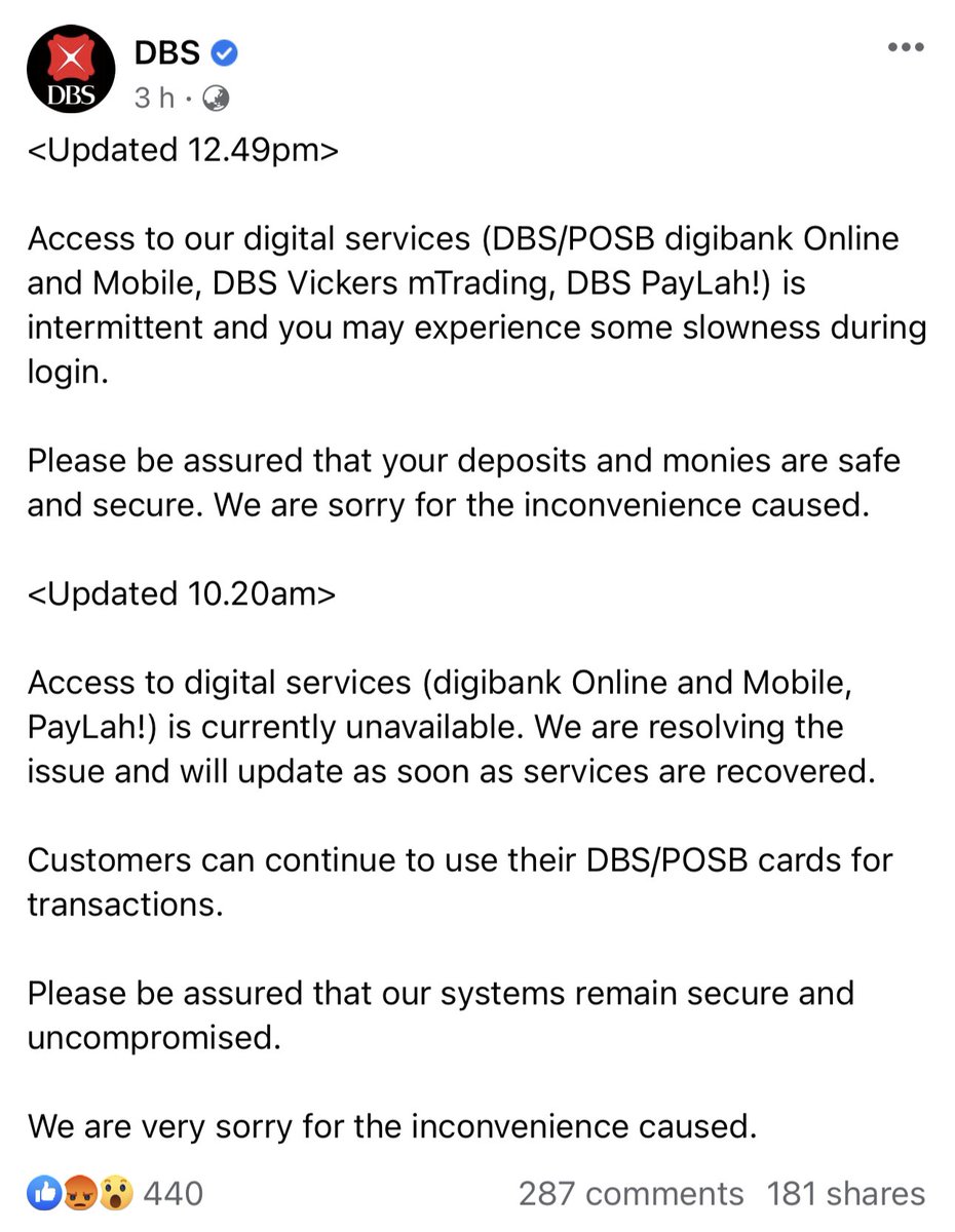 mrbrown's tweet photo. POSB and DBS digital is down. FYI. 

I managed to get in just now briefly though. https://t.co/QTL0tqdT6e