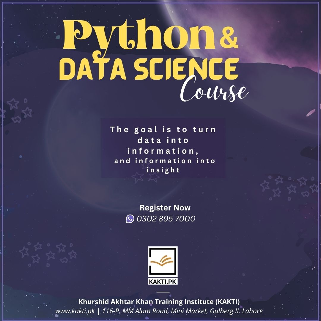 KaktiOfficial's tweet image. * PYTHON &amp;amp; DATA SCIENCE COURSE | KAKTI

Admissions Open
. 2 Months
. Classes: On-Campus &amp;amp; Online
. Register Now: 0302 895 7000 (WhatsApp)

#pythonanddatascience #googleadsexpert #digiskill #punjabuniversity #mmalamroadlahore #gulberg2 #professionalcourses #EarnMoneyOnline