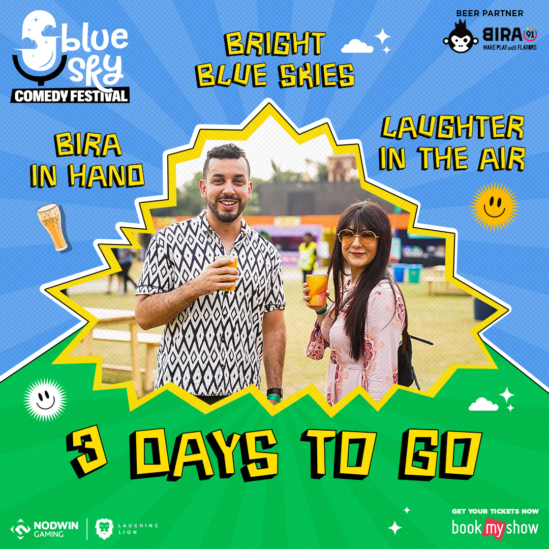 BlueSkyComedy's tweet photo. Name something better than a weekend full of laughter, cold beers and bright blue skies! 

Get your tickets now! Link in bio.

#BlueSkyComedyFestival #Delhi #Pune #LoveComedy #TopComedians #FestivalVibes #LaughWithFriends #comedy #festival #IndiaComedy #LOL #standup https://t.co/u26alavF0Y