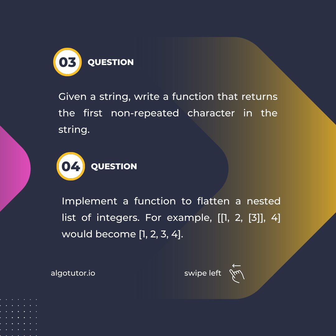 AlgoTutor's tweet photo. Hey Coders, Here are some potential coding interview questions that Amazon might ask :
Fill out the form for Free live demo class: https://t.co/kybckGSplw
#algotutor #DSA #SystemDesign #amazoninterview #FullStackDevelopment #Mentoring #TeachingAssistant #MockInterviews https://t.co/LkQOO0yH9Q