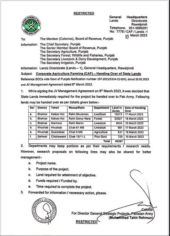 Another win for <a href="/PilapPk/">PILAP</a>! We filed a case through Advocates <a href="/rafay_alam/">Ahmad Rafay Alam</a> and <a href="/FhdMalik/">Fahad Malik</a> against the Punjab Govt notification granting the Army over 45k acres of land for corporate farming. The LHC passed an Order suspending the notification and issued a stay. Success!