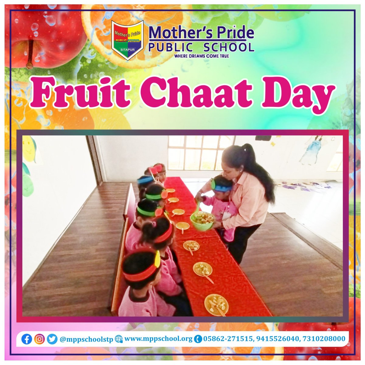 mppschoolstp's tweet image. We #mpps organised Fruit Chaat Day for Classes L.K.G. and U.K.G. in which our prides learnt about different fruits, their minerals, smell, texture, colours and taste. Really it was a fruitful day.
Let's have a look.

#fruitchaat #admissionsopen