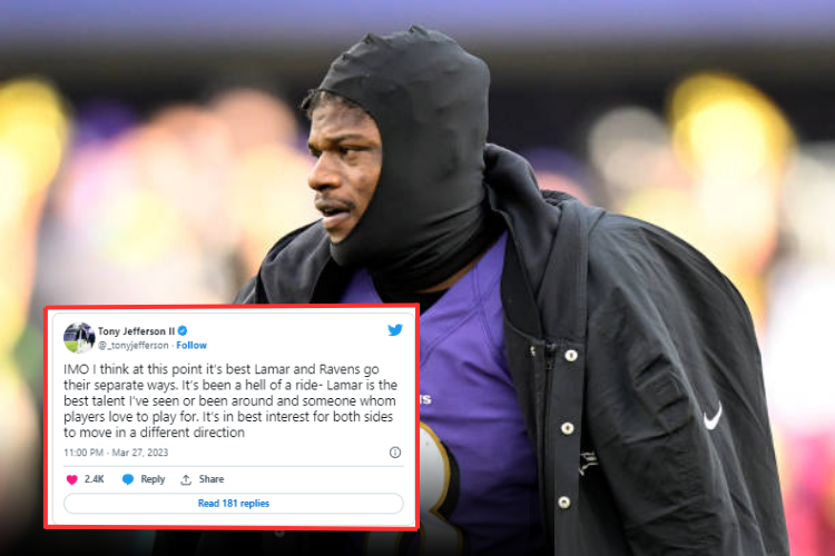 SportsBuda's tweet photo. "Big news for NFL fans! 🏈 Lamar Jackson is seeking new opportunities beyond the Ravens nest. What will the future hold for this talented quarterback? Stay tuned for more updates!

To read more, click here⬇️👇
https://t.co/RaX1gqrtKI

 #NFL #LamarJackson #Ravens #Football #Sports https://t.co/f1NaeWSAZ4