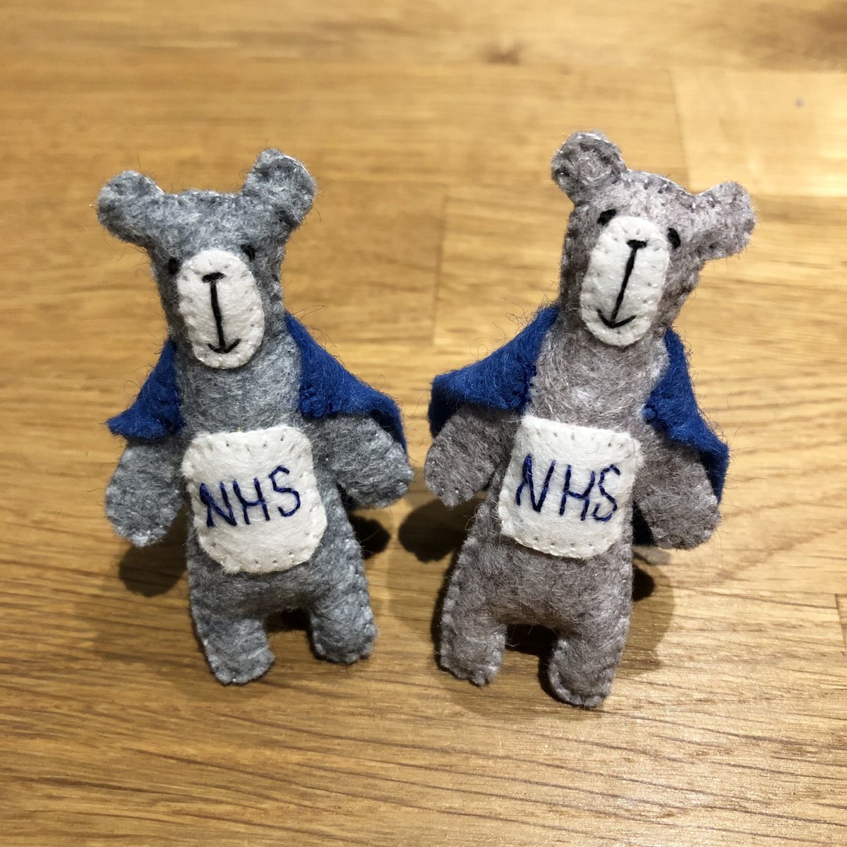 Two little #nhssuperhero #pocketbears making their debut in my #etsyshop today too 💙#thankyounhs #NHSStaff #nhssuperstars #neverforget