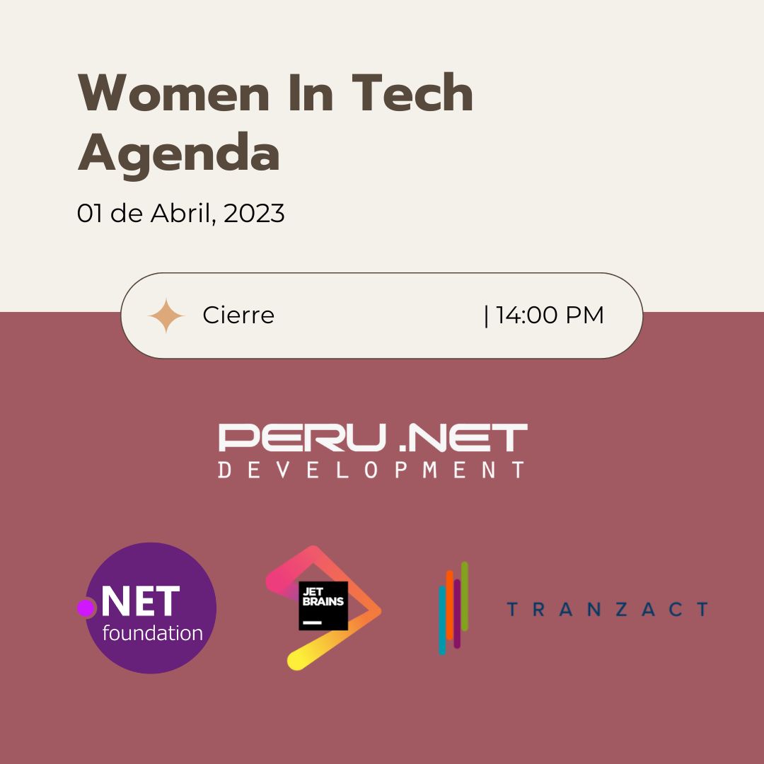 PeruNETDev's tweet image. 👩💻💥 ¡La agenda del evento Women In Tech 2023 ya está aquí!
💻🚀 ¡Esto es un evento que no puedes perderte!
🔗 Link del transmisión: lnkd.in/exmxzrjD
🔗 Link del evento: lnkd.in/eE6jGQMG
4/4 | #womenintech #wit