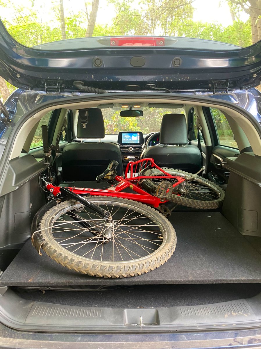 ShapurK's tweet photo. Our Grand Vitara has a small boot, because of the strong hybrid battery placed in it …..but parcel tray removed you can squeeze in a fair bit. #AutocarLongTermer https://t.co/hg6OEgDhJi
