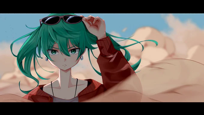思いついたら歩いていけ #砂の惑星 #初音ミク #illustration 