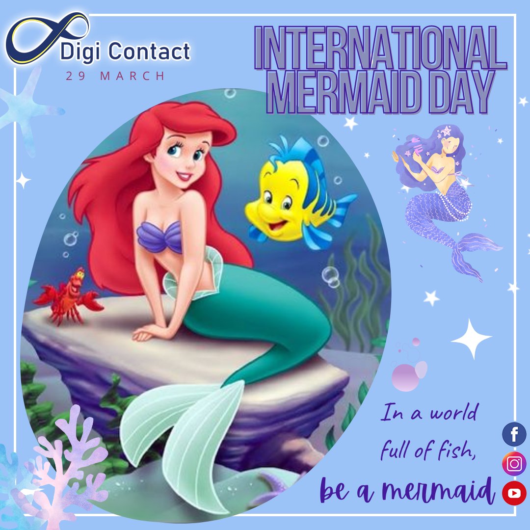 Happy International Mermaid Day! May your day be filled with magic, beauty, and wonder, just like a mermaid's world.
.
.
.
#MermaidDay #MermaidLife #MermaidVibes #UnderTheSea #MermaidParadise #BeachLife #MermaidMagic #hallebailey #digicontact
#ArielTheMermaid #TheLittleMermaid