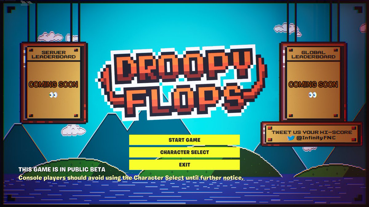 In our Arcade game, Droopy Flops, our leaderboard is underway! Want your name on the global board? 

Tweet us your highest score and you may see yourself in the next update to the game. 🏆🕹️
PLAY NOW:
epicgames.com/fn/3638-6410-4…
#UEFN #CreatedinFortnite <a href="/FNCreate/">Fortnite Developers</a>