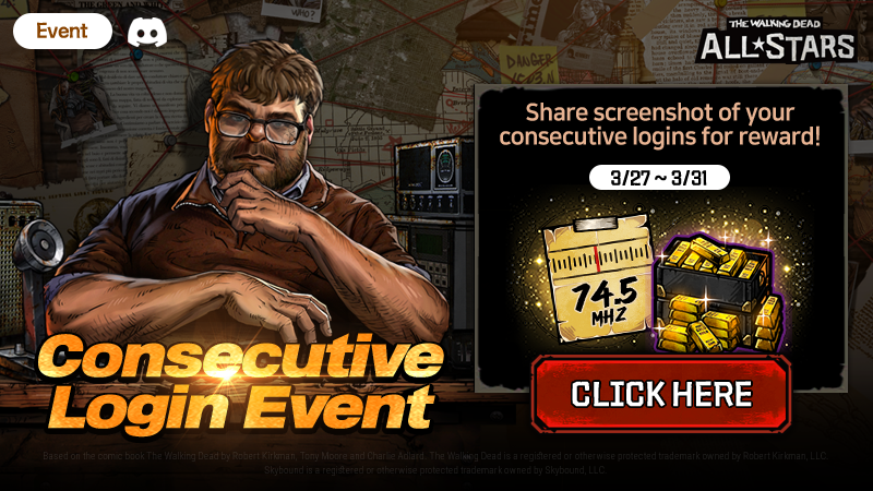 TWDAllStars's tweet photo. Greetings, Survivors!
Did you know that you can check how many consecutive days you have been playing TWD: All-Stars?
Show off your loyalty towards TWD: All-Stars!
For more details👉https://t.co/8RFJkHfjEl
#TWD #TWDAS #TWDASEvent https://t.co/5p3FQJkiqP