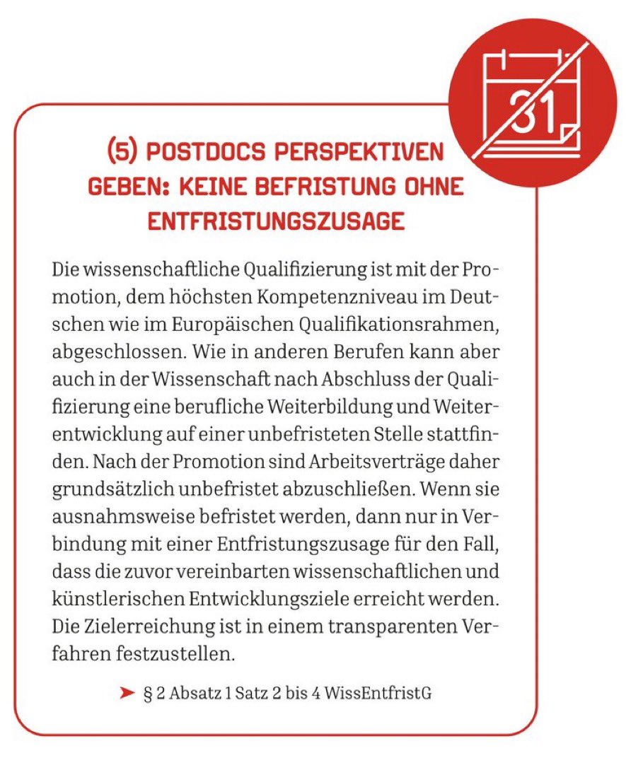 #Postdocs berechenbare Perspektiven geben! Noch nie war die Idee so zum Greifen nah wie heute. Die @gew_bund hat in ihrem Entwurf für ein Wissenschafts-#Entfristungsgesetz #WissEntfristG ausformuliert, wie das geht 👉 gew.de/aktuelles/deta… #IchBinHanna #Dauerstellen #WissZeitVG