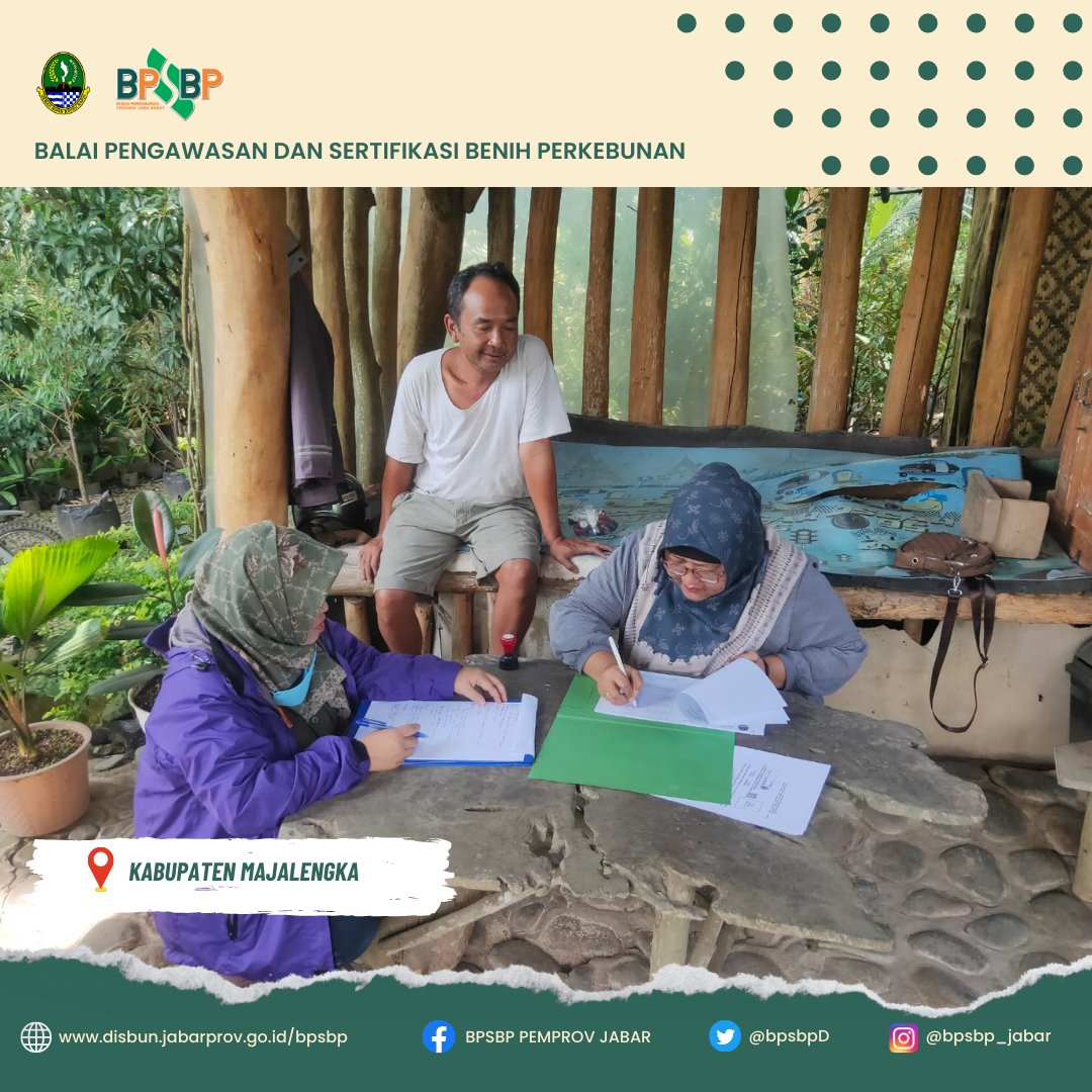 BpsbpD's tweet photo. Selamat Siang #wargibunπ±π
(29/3)Tim PBT di UPTD Balai Pengawasan dan Sertifikasi Benih Perkebunan melakukan kegiatan pembinaan produsen benih tanaman perkebunan di Kebun PT. SARBI. Kegiatan ini dilaksanakan di Kabupaten Majalengka
#bpsbp #bpsbpjabar #disbun #disunjabar https://t.co/E8za9wXvMU