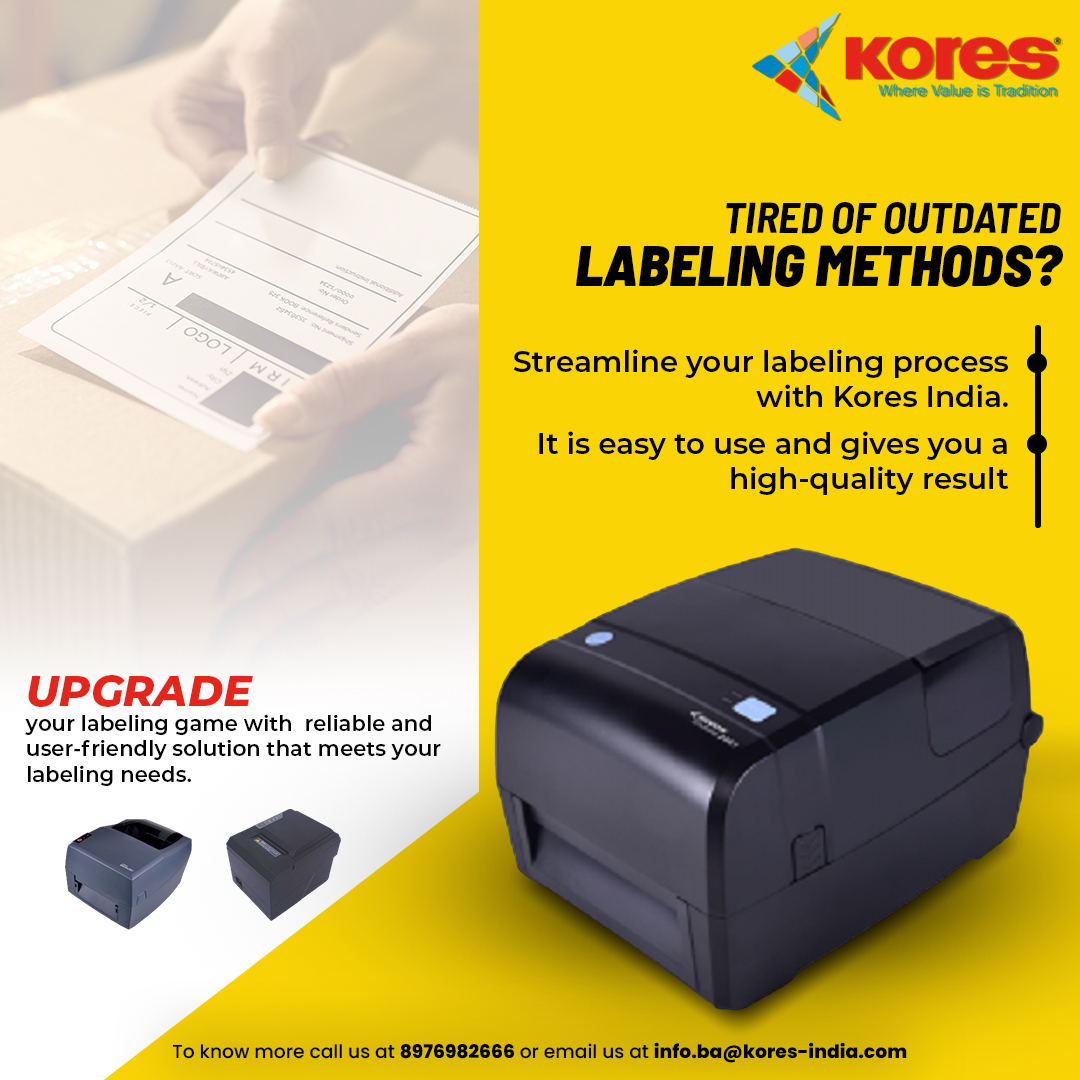 Enjoy a reliable, user-friendly solution for all your labeling needs. Quick, easy to use and gives you a high-quality result! 👍

#Label #LabelingMachine #LabelPrinters #aiautomationsolution #aibankingsolution #KoresIndia #koresbusinessautomation #branchautomation