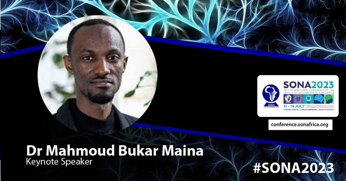 Meet our keynote speakers at #SONA2023. 
Dr Mahmoud Bukar Maina is an Alzheimer’s Association Research Fellow in Sussex Neuroscience, UK among other things!
Full bio on our site at conference.sonafrica.org/keynote-speake…

 #neuroscientist #neuroscience #Africa #brainhealth #alzheimers #research