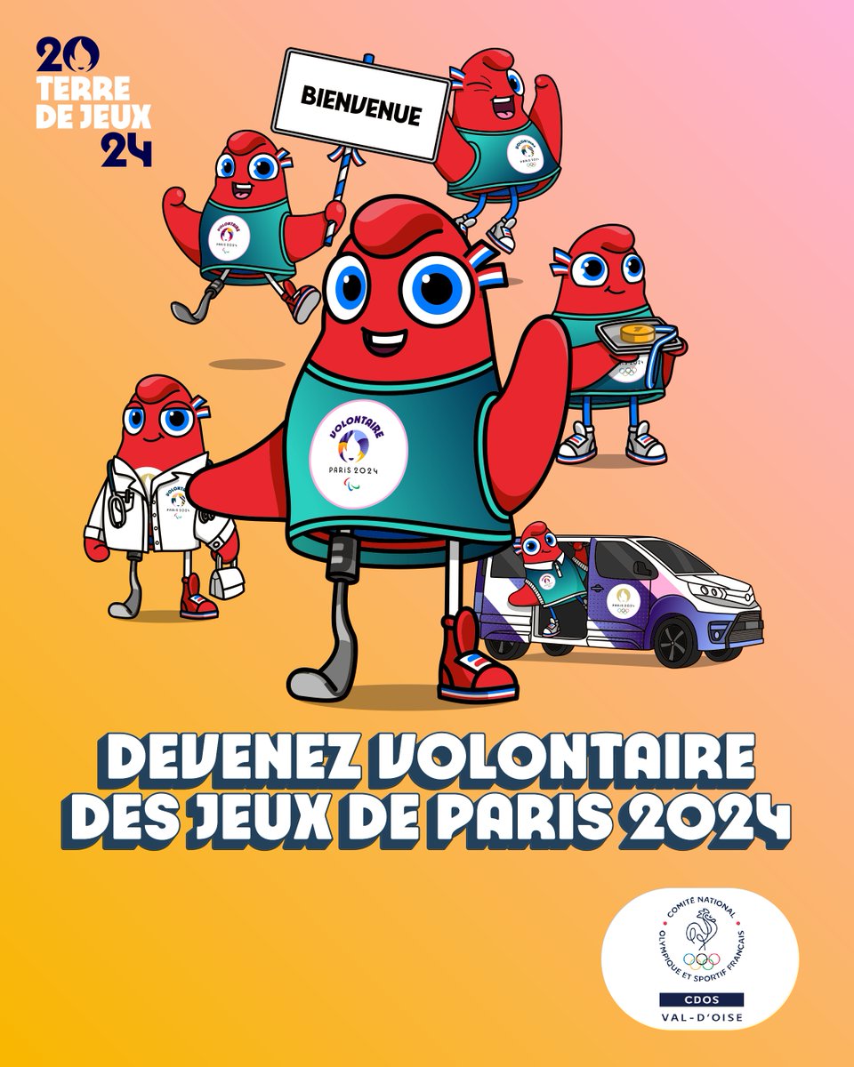 95Cdos's tweet photo. Le portail d’inscriptions des volontaires des #JOP2024 est ouvert !!! 
Participez au plus grand évènement sportif du monde. Vous avez jusqu’au 3 mai 2023 pour candidater : https://t.co/zgNwIcvGxA
Plus d'informations sur le site https://t.co/0N465eOjnG 

#olympique #volontaires https://t.co/Ni0HYl5Ea7