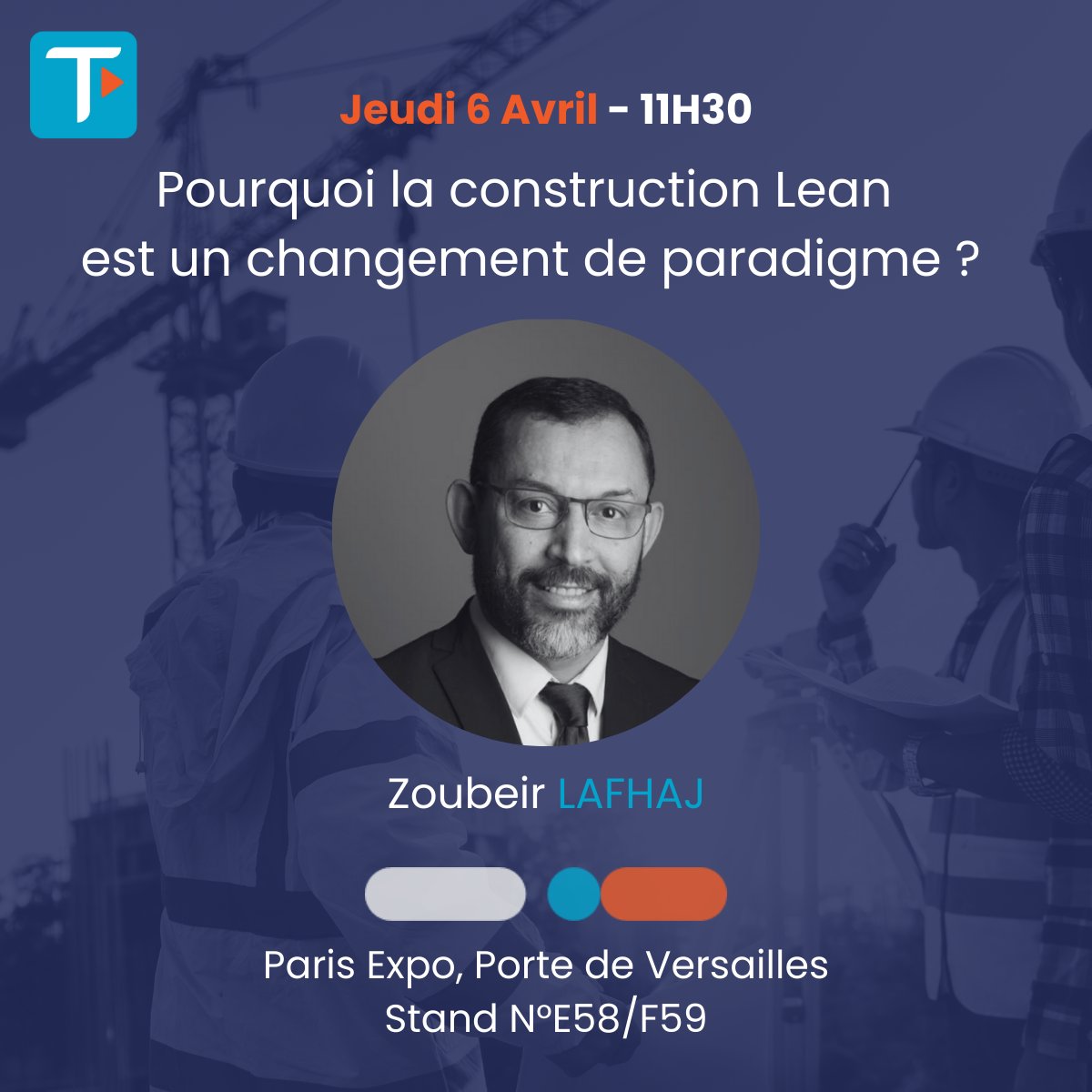 Teamoty_io's tweet photo. Un panel d'experts interviendra sur notre stand E58/F59 au @bim_world à Paris pour parler #supplychain #BIM #Lean #Leanconstruction. Participez gratuitement à l'évènement avec notre code EK3123. https://t.co/5axV9vCK02