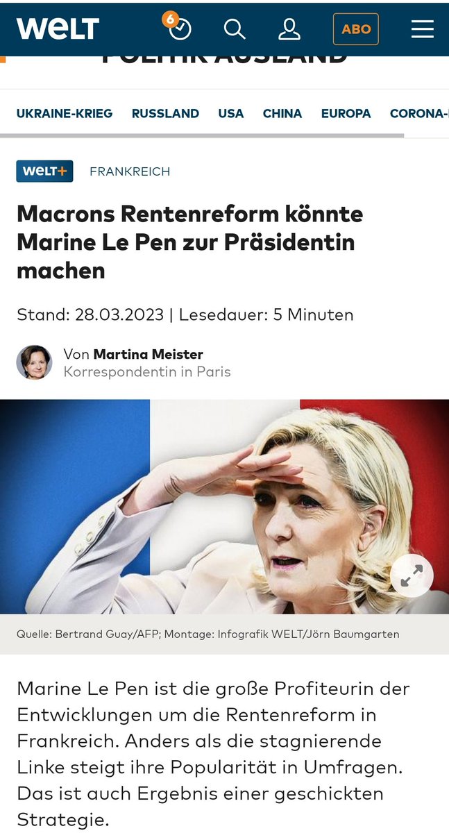 Das wäre schön. 
#franceprotest #LePen #Macron #MacronNousPrendPourDesCons 👇 

welt.de/politik/auslan…