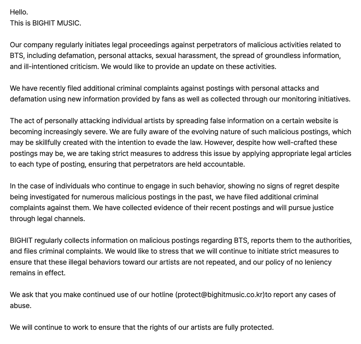 charts_k's tweet photo. [@BTS_twt Weverse] Update Notice on Legal Proceedings Against Violation of Artist Rights (March 29)

https://t.co/Efeam9B2dK https://t.co/Hh61fMlPcy