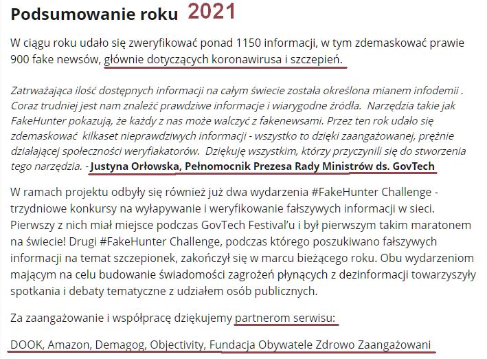 Albert301271's tweet image. Partnerzy serwisu #Fakehunter:

DOOK, Amazon, Demagog, Objectivity, Fundacja Obywatele Zdrowo Zaangażowani

Pomysłodawcy i realizatorzy to:
 Justyna Orłowska z Gov Tech i Wojciech Surmacz z PAP

gov.pl/web/govtech/mi…