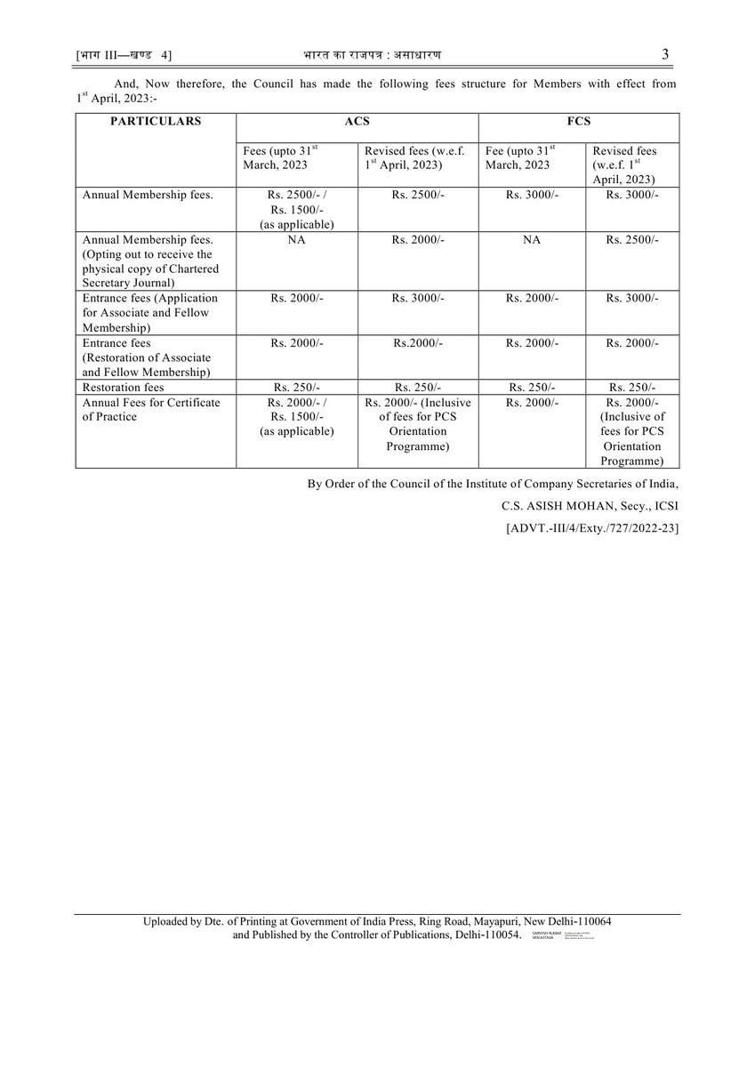 StudentsCS's tweet photo. #ICSI Fees Revision 

https://t.co/bP2G3KtSJO https://t.co/qc9cHABhOK