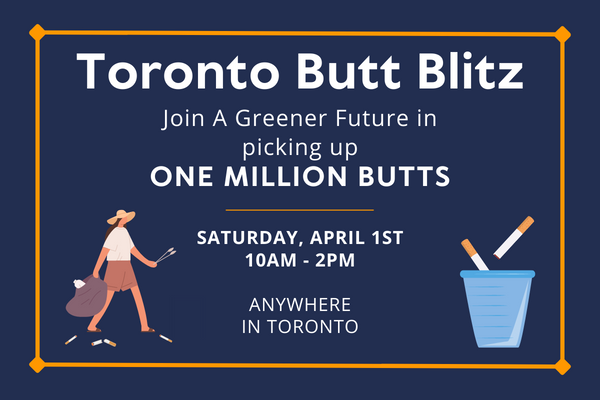 Join the world’s largest cigarette butt cleanup with @aGreenerFuture The Goal = 1 Million Butts

Commonly made with toxic plastic, cigarette butts contaminate drinking water, the environment and harm wildlife.

Register here: ow.ly/txmr50NfzoA