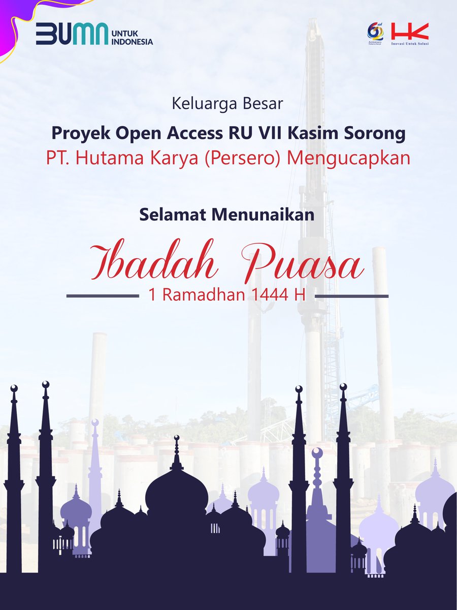 OpenaccessH's tweet photo. Keluarga Besar
Proyek Open Access RU VII Kasim Sorong
PT. Hutama Karya (Persero) Mengucapkan

Selamat Menunaikan
Ibadah Puasa 1 Ramadhan 1444 H 

Semangat berkarya sahabat konstruksi

@hk_epc 
@proyekopenaccess

Proyek Open Access Sorong
#kitaberkaryabersam
#openaccesshajarterus https://t.co/AZSu0zXcie