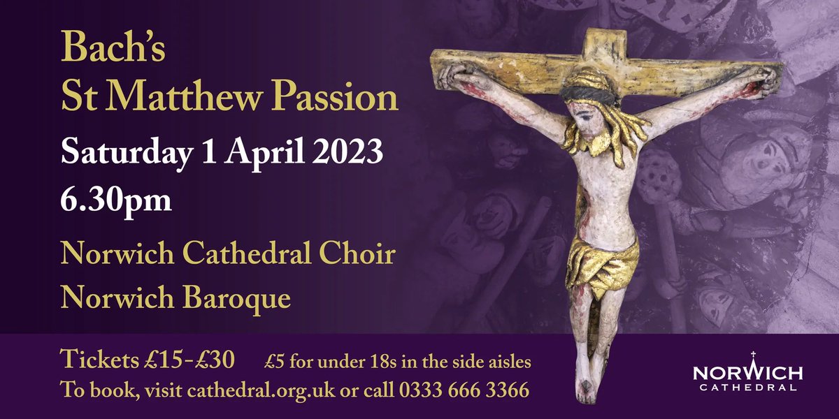 Nrw_Cathedral's tweet photo. J.S. Bach ST MATTHEW PASSION. This Saturday 1 April at 6.30pm. Last few nave seats remaining - unreserved seating available in side aisles £15. Book now to join us for this special performance at the start of Holy Week. https://t.co/DGFq0abVXR https://t.co/tyt711r2Eb
