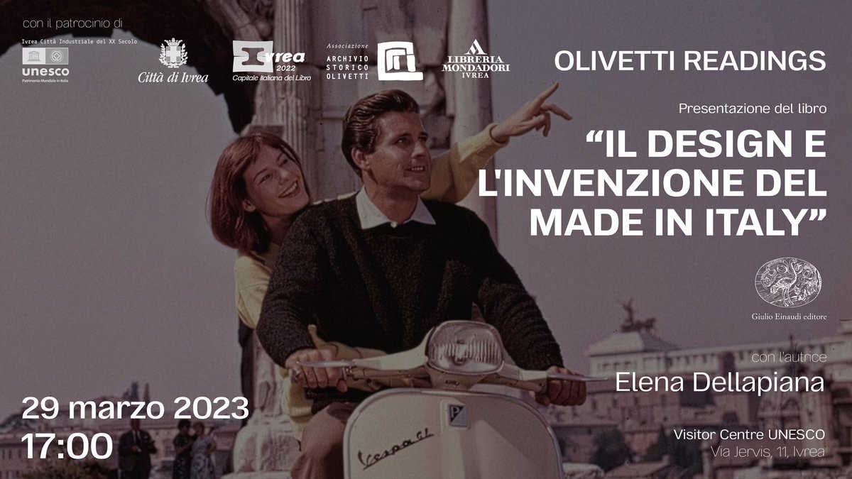 La #dolcevita del #MadeInItaly tra #design e #invenzione edito da @Einaudieditore via @sole24ore  

Stasera a #Ivrea @IvreaUnesco @VisitorCentre con @ArchOlivetti @Ivrea2022