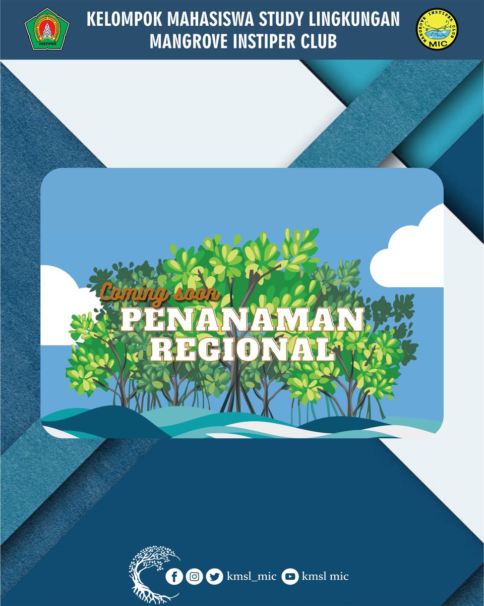 kmsl_mic's tweet photo. Jaya MIC! Lestari Mangrove ku!!!

Dalam rangka menyambut Hari Ulang Tahun UKM MIC

Bertema :
"Ayo tanam dan lestarikan mangrove bersama untuk kebaikan paru-paru dunia".

Kegiatan ini akan dilaksanakan pada :
📆: Minggu, 2 April 2023
📍: Pantai Samas, Bantul, DIY

Salam lestari 👆 https://t.co/N6rTn5ojoO