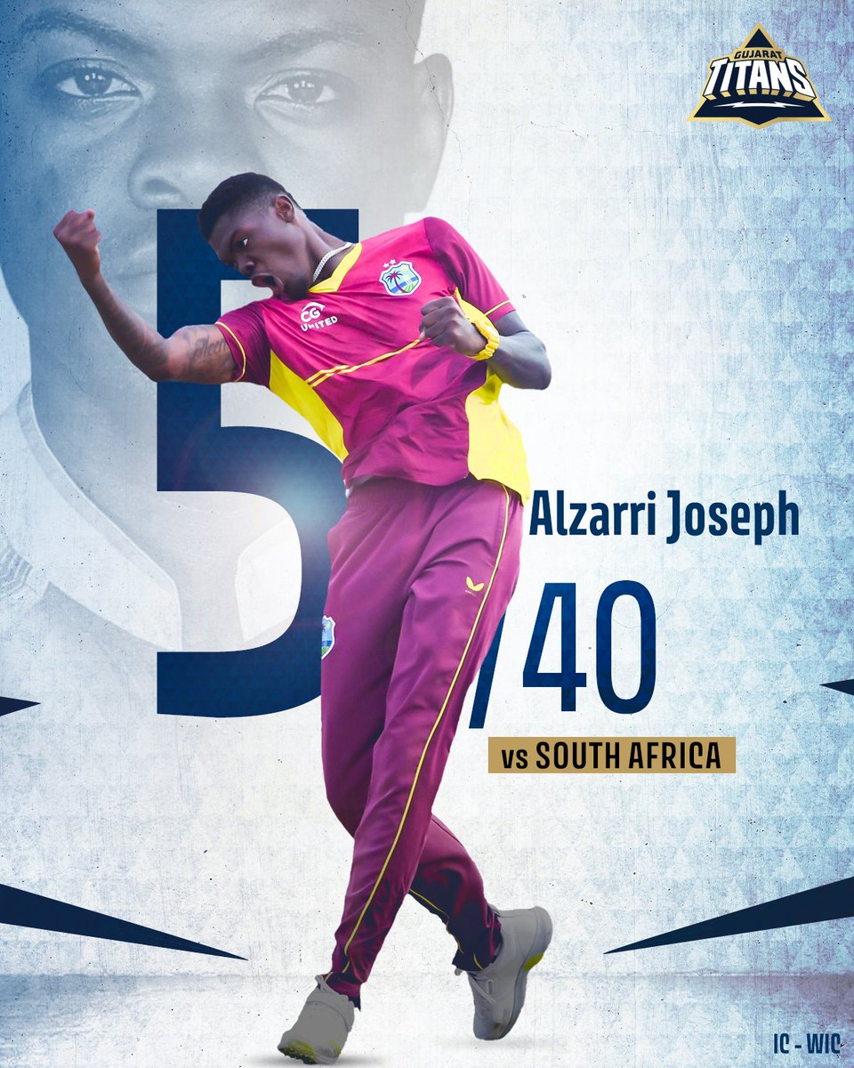 Alzarri ka toofani, match-winning 5️⃣-fer 🔥💪

Can't wait for him to join the group in Amdavad 💙

#SAvWI #AavaDe