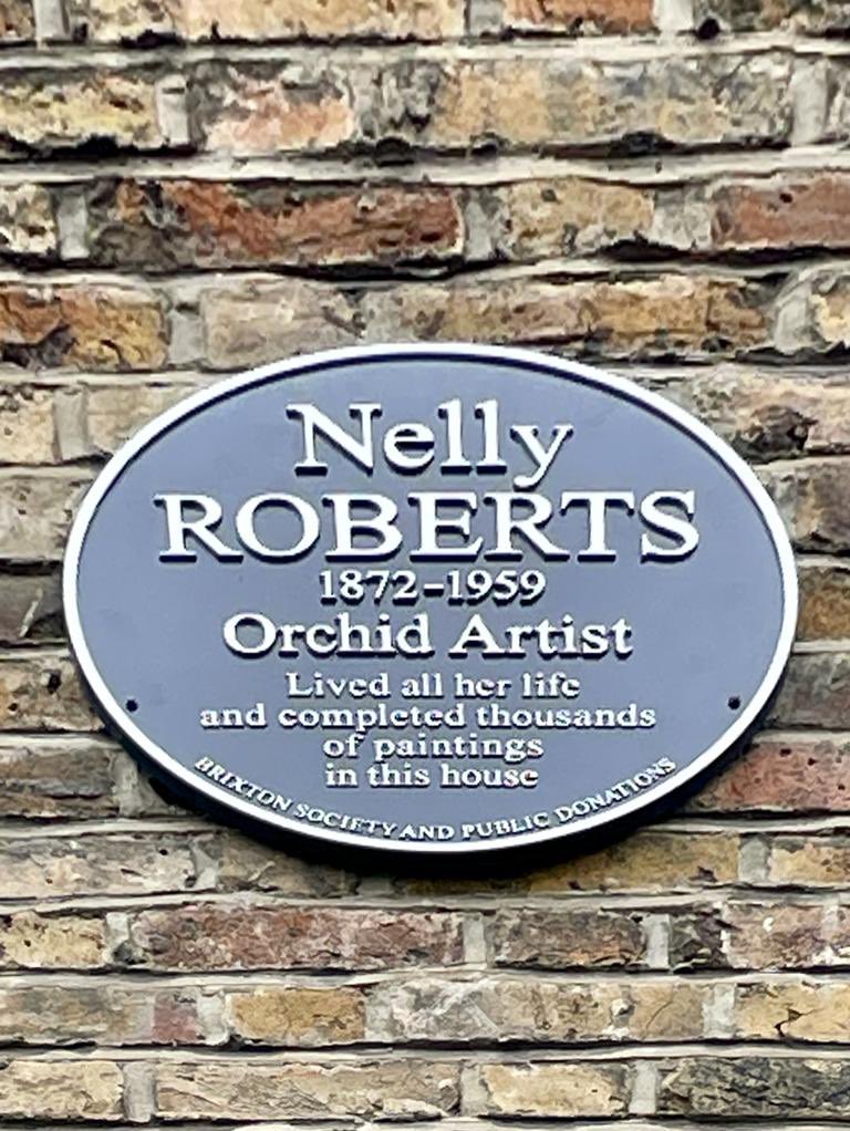 RoadSw9's tweet image. Nelly Roberts, orchid artist died #OTD 1959. Lived all her life and painted 1000s orchids on Loughborough Road. We placed a plaque on her unmarked grave and her house last year. 

Guided walks to visit both and hear about other amazing people who made south London home. Thread 👇